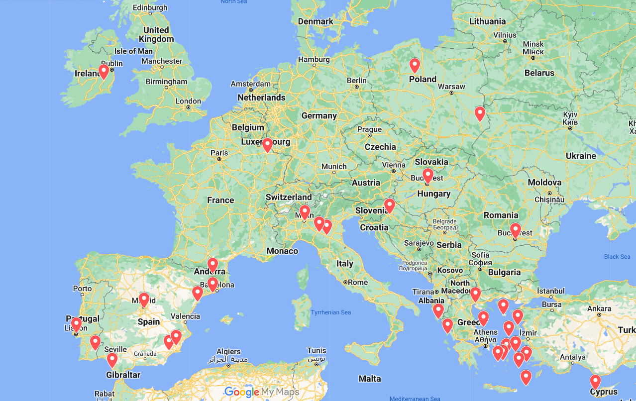 Locations of the technical assisstance projects